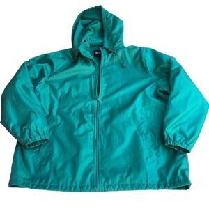 Vintage Totes Men's XL Green Hooded Fleece Lined Windbreaker Jacket